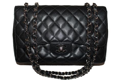 chanel black quilted caviar bag